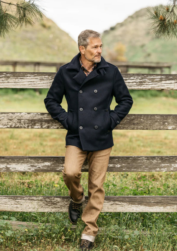 The Mallet Peacoat 21oz Melton Wool - Navy