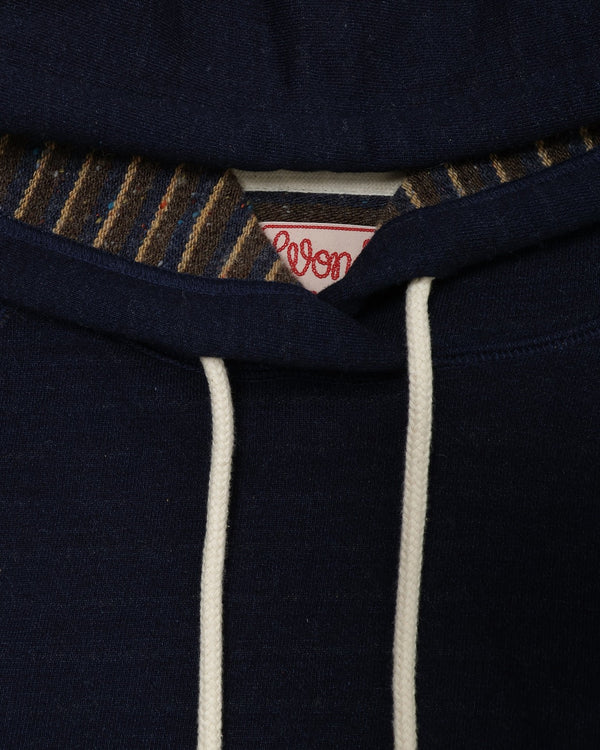 Pullover Hoodie - Real Indigo Blanket Striped French Terry