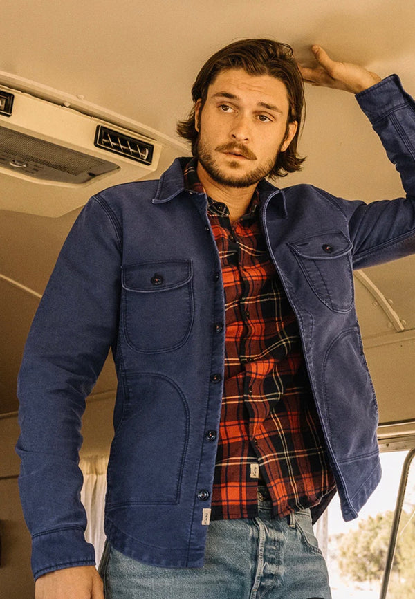 THE ANVIL MOLESKIN- WEATHERED NAVY SHIRT JACKET