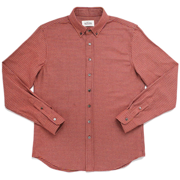 Sunset Micro Plaid Flannel Classic Shirt