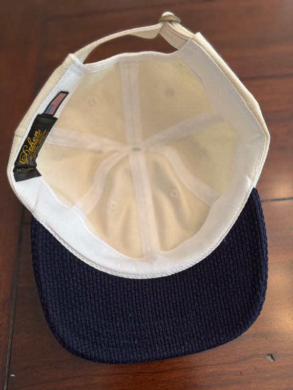 Natural Denim/Indigo Sashiko Baseball Cap