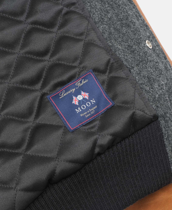 Raglan Varsity Jacket - Granite / Black / Antique Rust