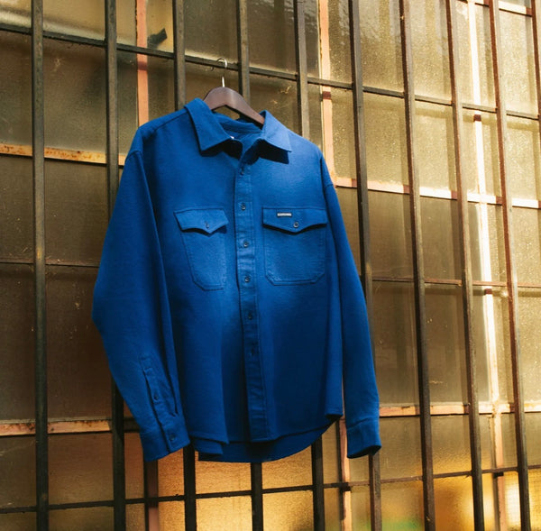 NOTCHED POCKET FLANNEL SHIRT - ULTRA BLUE