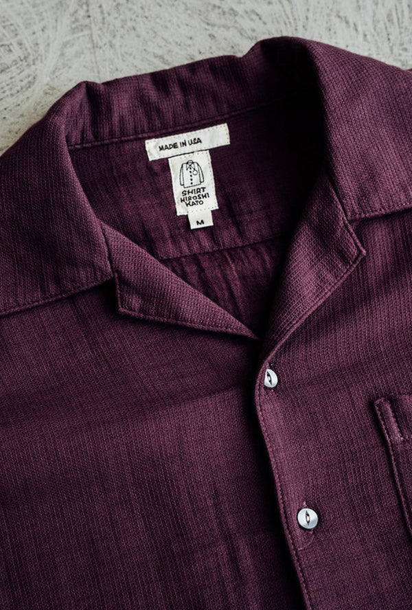 The Wrench Waffle Camp Shirt in Merlot