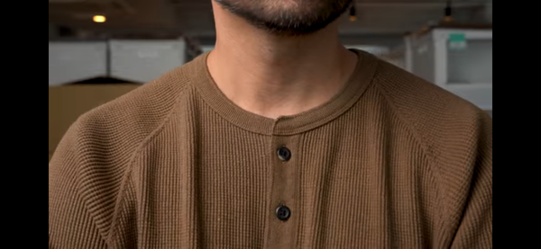 Henley - Iron Mordant Foxfibre® Heavyweight Waffle - Coyote 80