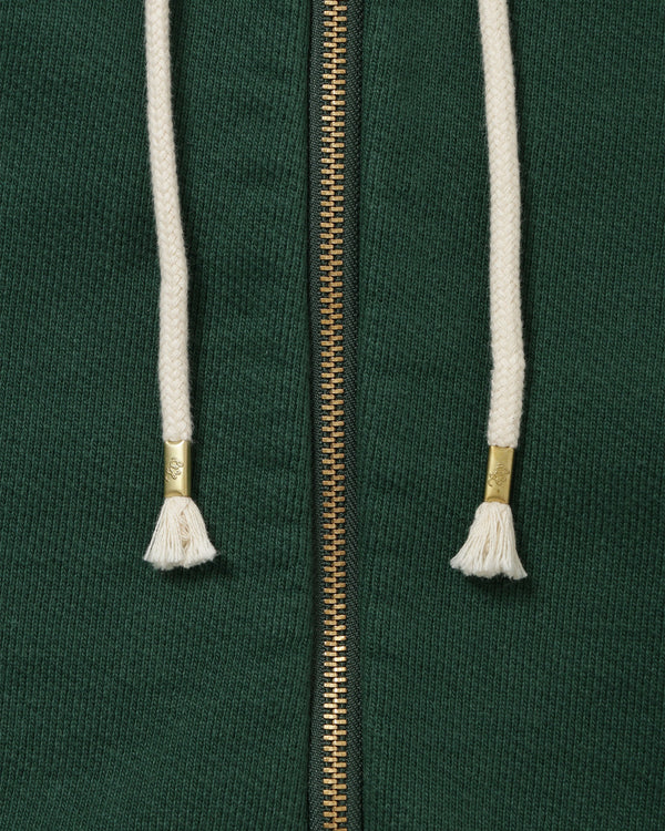 Zip Hoodie - Double Heavyweight French Terry - Racing Green