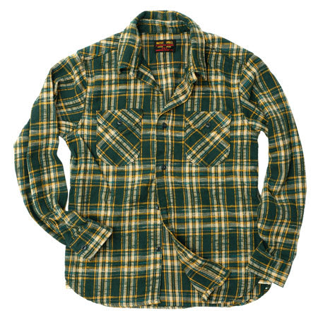 502655 SLUBBY FLANNEL SHIRT GREEN