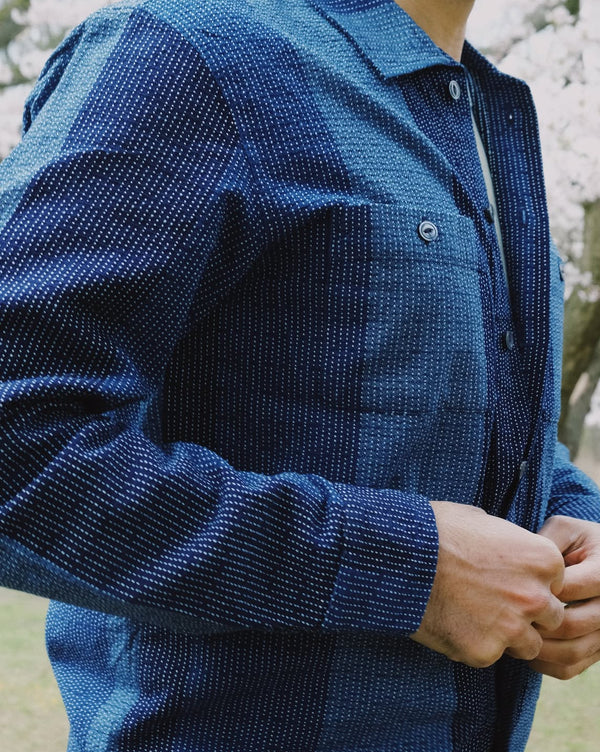 Indigo Sashiko Club Shirt