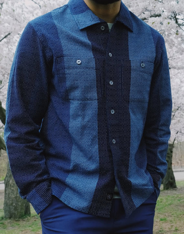Indigo Sashiko Club Shirt