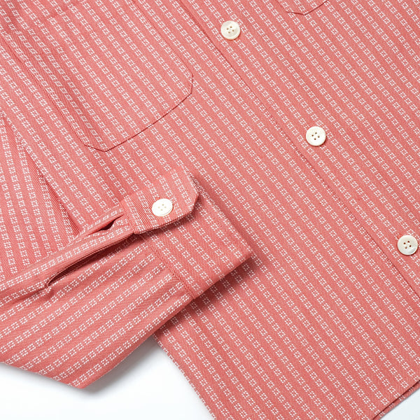 Salmon Jacquard Denim Club Shirt