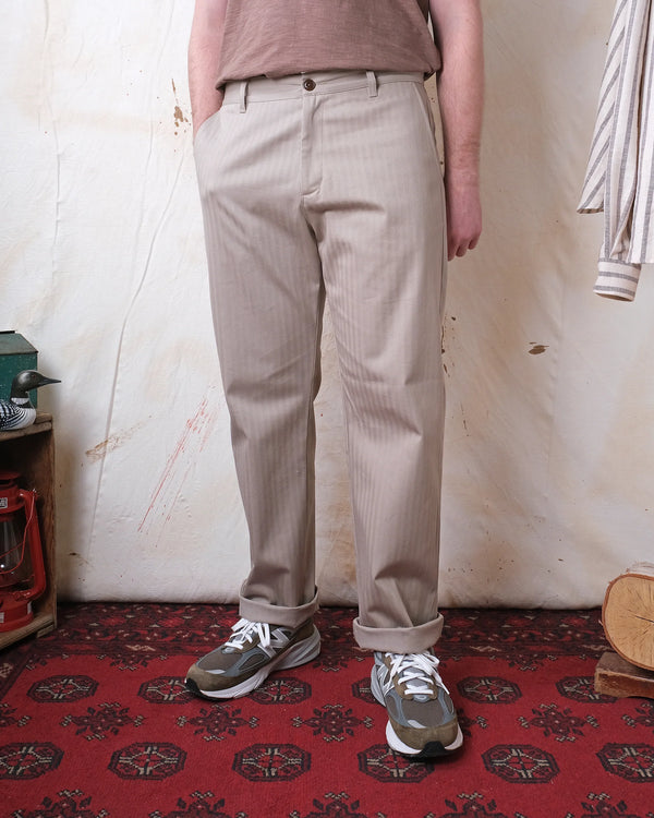 Taupe Herringbone Engineer Pant