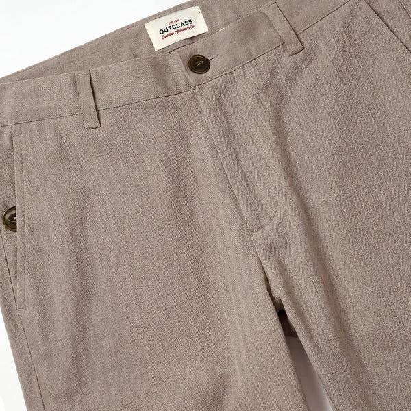 Taupe Herringbone Engineer Pant
