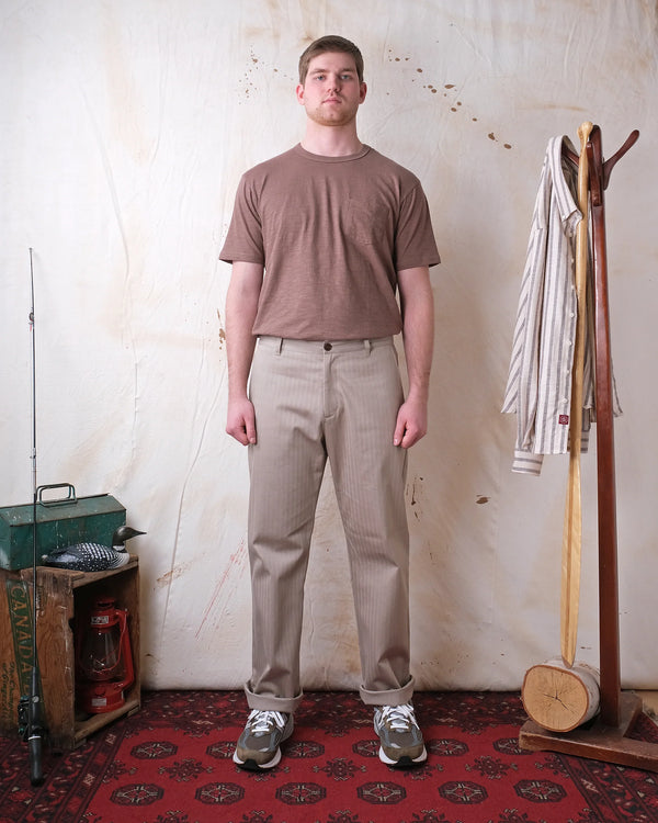 Taupe Herringbone Engineer Pant