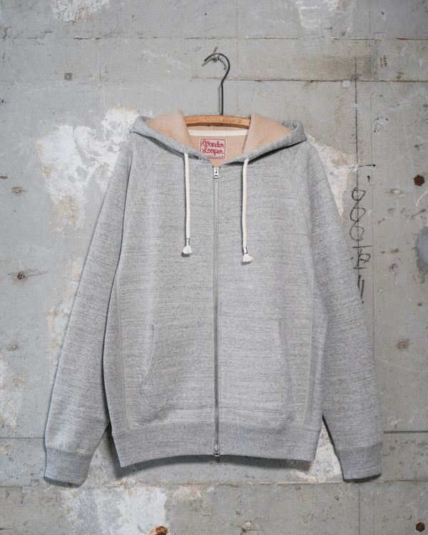 Zip Hoodie - Fleeced Fox Fiber - Heather Grey