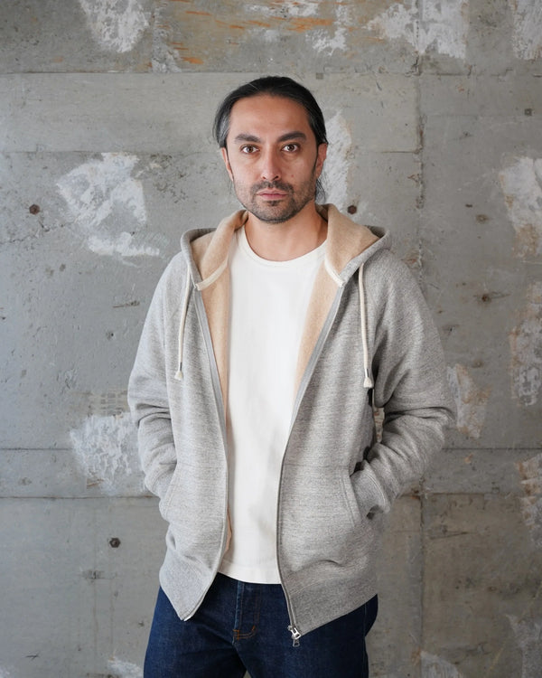 Zip Hoodie - Fleeced Fox Fiber - Heather Grey