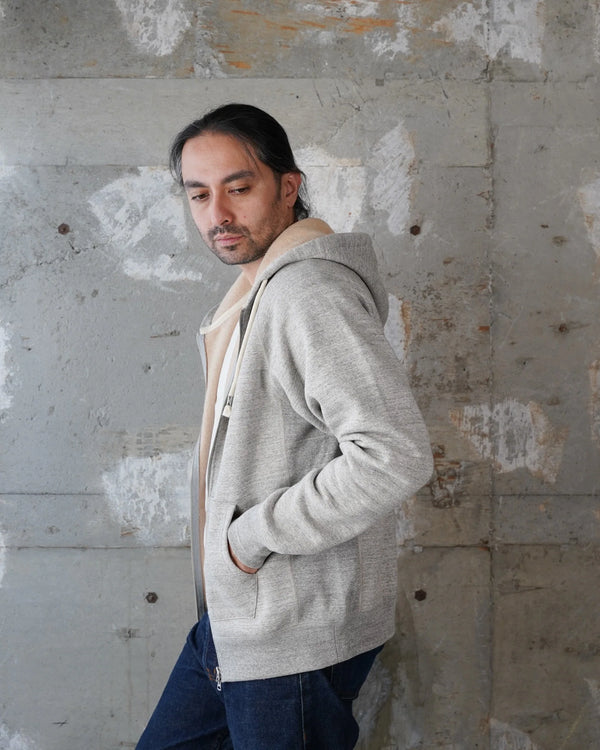 Zip Hoodie - Fleeced Fox Fiber - Heather Grey