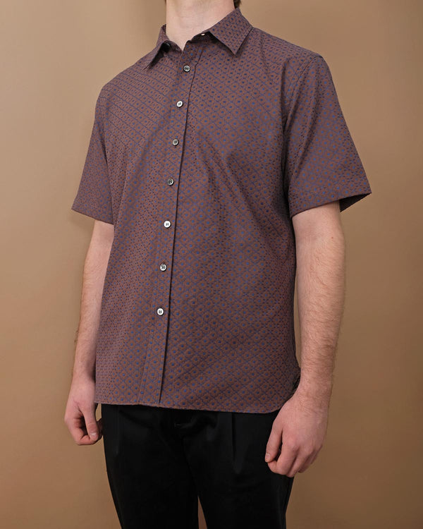 Geometric Jacquard S/S Easy Shirt