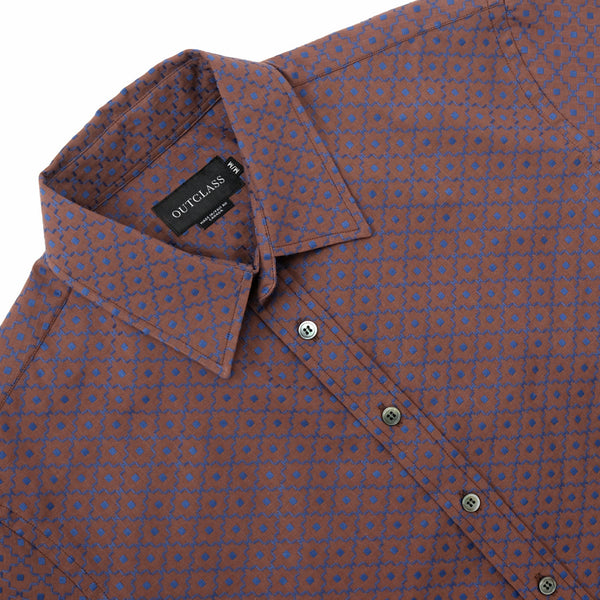Geometric Jacquard S/S Easy Shirt