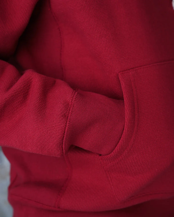 Pullover Hoodie - 876gsm Double Heavyweight French Terry - Red