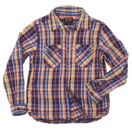 Heavy Flannel Shirt - Blue/Orange