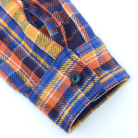 Heavy Flannel Shirt - Blue/Orange