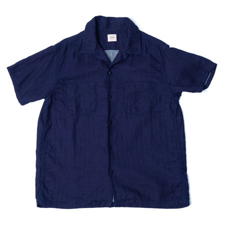 Herringbone Double Gauze short sleeve Shirt Indigo