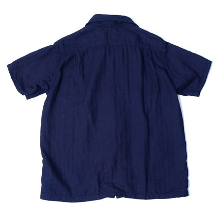 Herringbone Double Gauze short sleeve Shirt Indigo