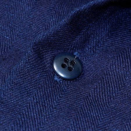 Herringbone Double Gauze short sleeve Shirt Indigo