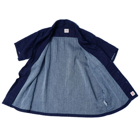 Herringbone Double Gauze short sleeve Shirt Indigo