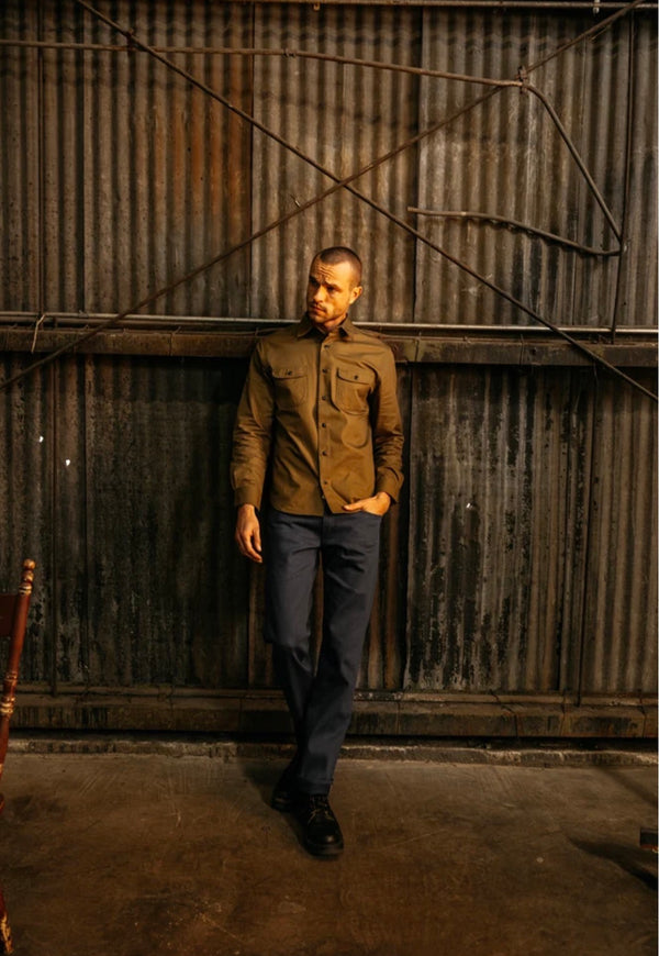 THE HAMMER STRAIGHT - GRAY BLACK RAW 10.5OZ SELVEDGE Denim Jeans