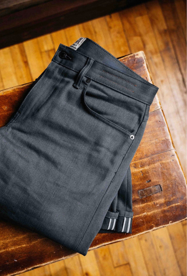THE HAMMER STRAIGHT - GRAY BLACK RAW 10.5OZ SELVEDGE Denim Jeans