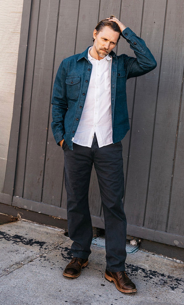 THE PIPE STRAIGHT OXFORD CHINO PANTS- Ash Black