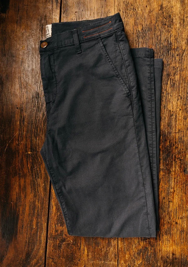 THE PIPE STRAIGHT OXFORD CHINO PANTS- Ash Black