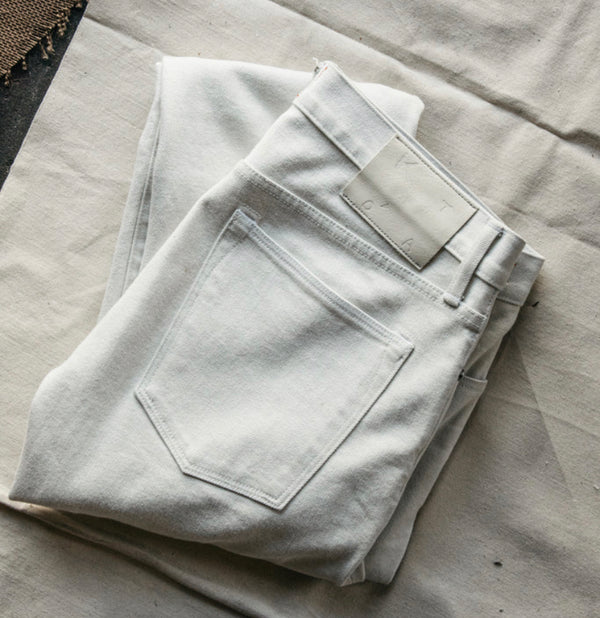 The Pen Slim - Silver Gray White 14oz Selvedge