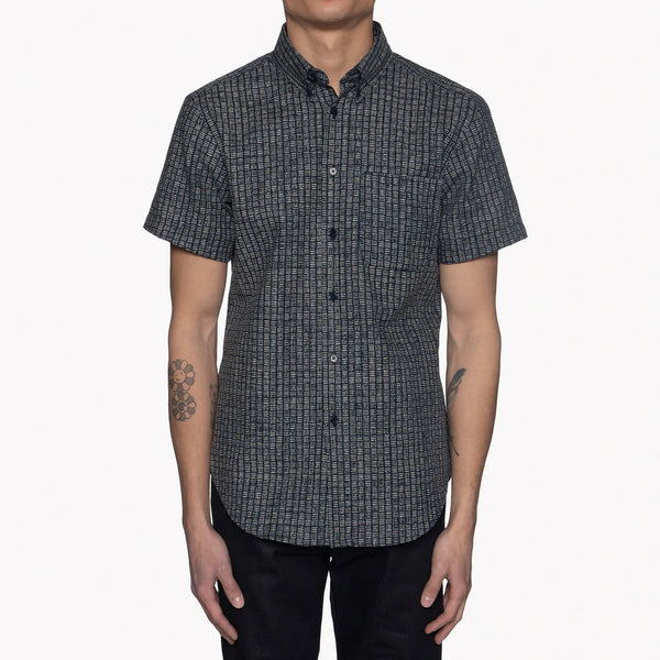 Short Sleeve Easy Shirt - Kimono Print Basketweave