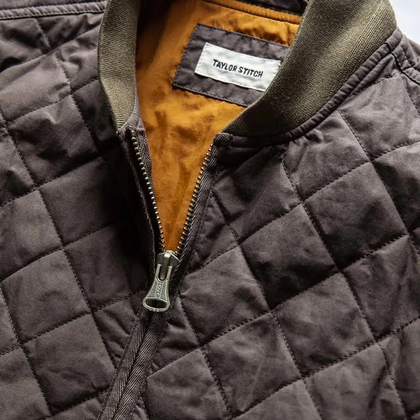 The Quilted Bomber Jacket in Espresso
