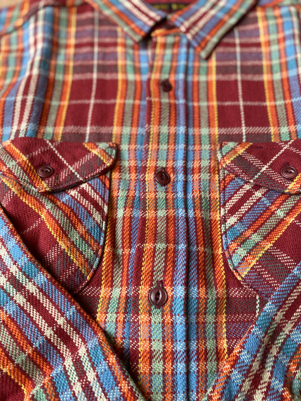 Heavy Plaid Flannel Shirt - Red