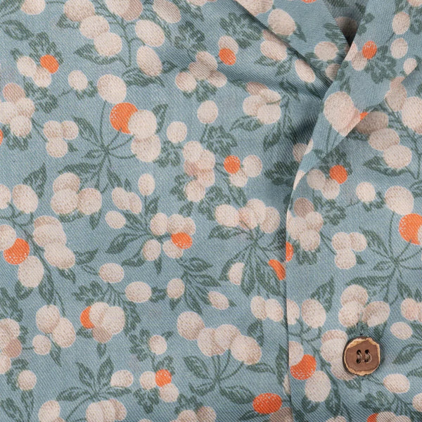 Aloha Shirt - Fruit Print - Cyan