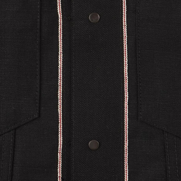 Stealth Pocket Denim Jacket - Solid Black Selvedge