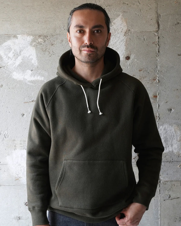 Pullover Hoodie - 701gsm Double Heavyweight French Terry - Khaki Green