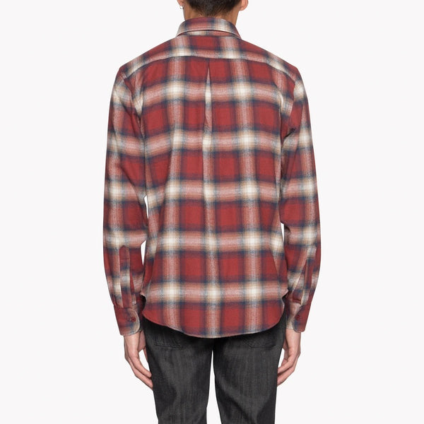 Easy Shirt - Brushed Herringbone Ombre - Red