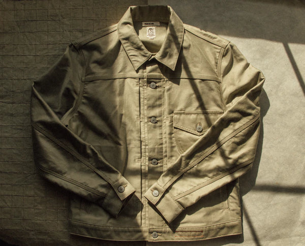 "THE BLADE" MOLESKIN JACKET - BEIGE