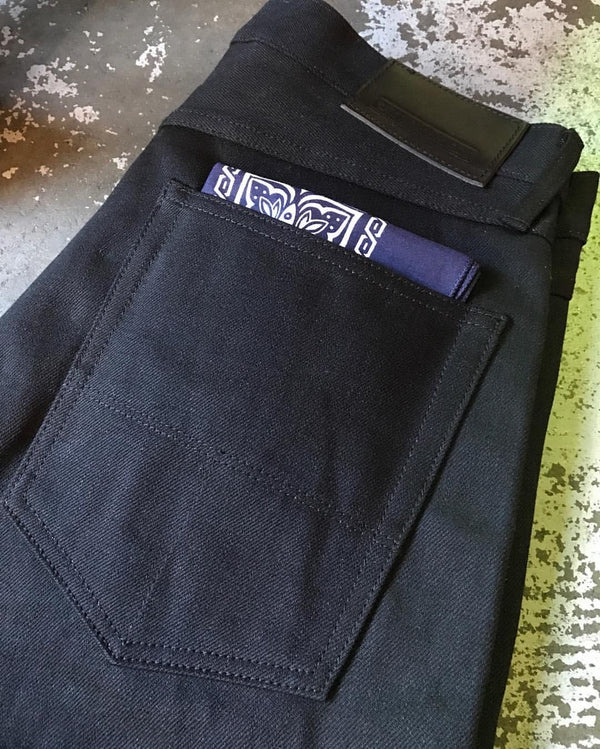 Ladbroke Grove Black Japanese Slim Tapered 13.5 Selvedge Jeans