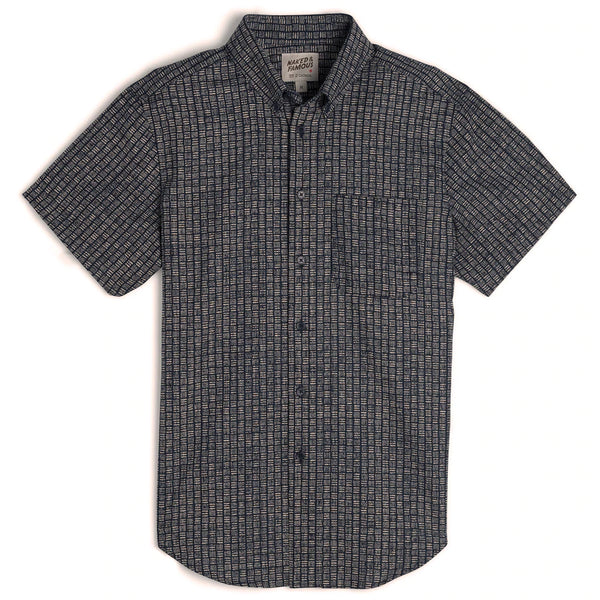 Short Sleeve Easy Shirt - Kimono Print Basketweave