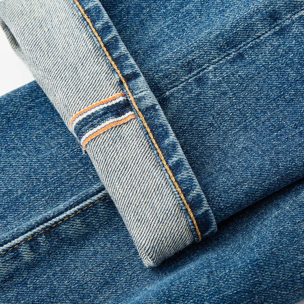 The Pen Slim 14oz 4-Way Stretch Selvedge Denim Jeans in Mani