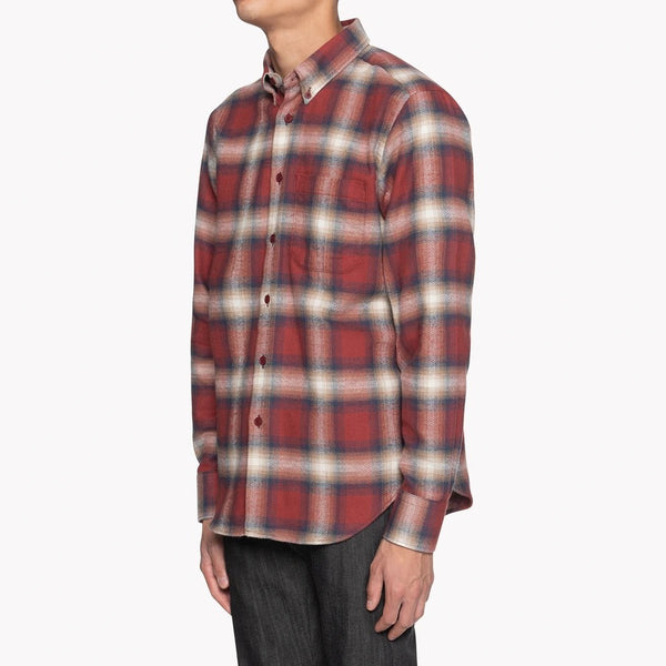 Easy Shirt - Brushed Herringbone Ombre - Red