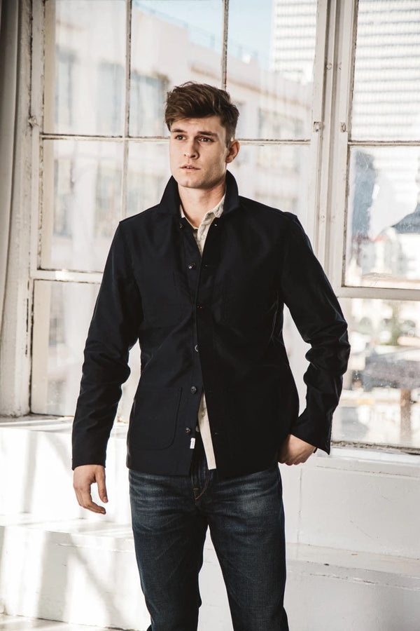 "THE VISE" MOLESKIN CHORE COAT - NAVY