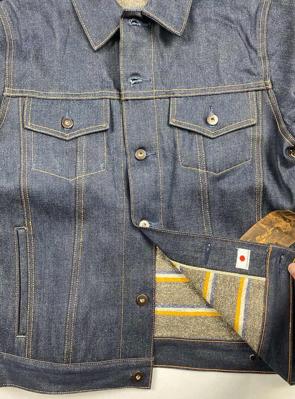 Selvedge Denim Jacket 16.5 oz. with Japanese Striped Blanket Lining