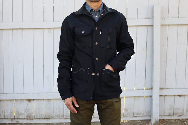 BLACK DENIM CHORE COAT 13.75oz