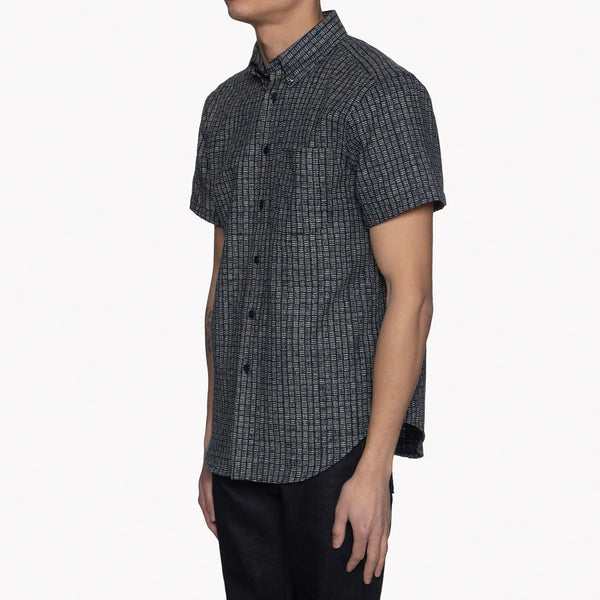 Short Sleeve Easy Shirt - Kimono Print Basketweave